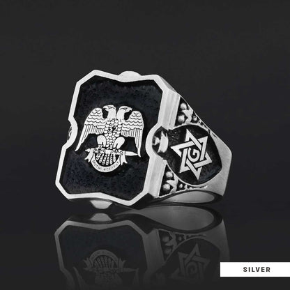 Special Design Handmade Sİlver Masonic Ring by SWISS PLUS - Mason Collection - view 3