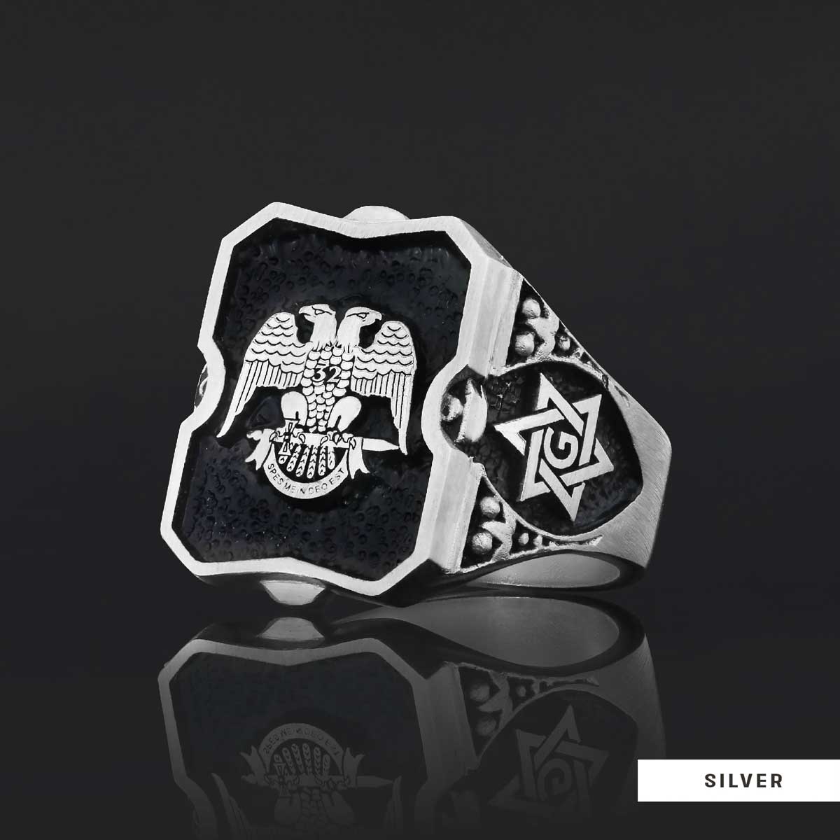 Special Design Handmade Sİlver Masonic Ring - view 3