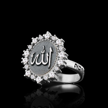 Special Design Handmade Stone Oval 925 Sterling Silver Islamic Allah Women Ring by SWISS PLUS - Islamic Collection - view 5