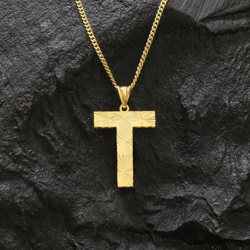 Special Design Letter Handmade Monogram T Sterling Silver Necklace by SWISS PLUS - Letter Collection - view 2