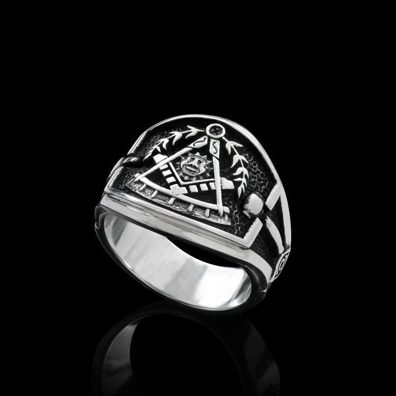 Statement Masons Ring, Personalized Freemason Symbol Ring, Special Design Mason Ring