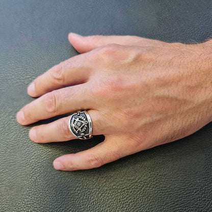 Statement Masons Ring, Personalized Freemason Symbol Ring, Special Design Mason Ring by SWISS PLUS - Mason Collection - view 