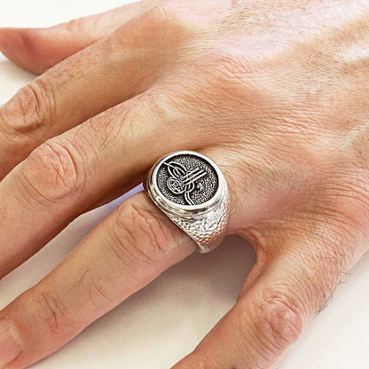 Special Design Ottoman Tughra Ring by SWISS PLUS - Ottoman Jewelry Collection - view 5