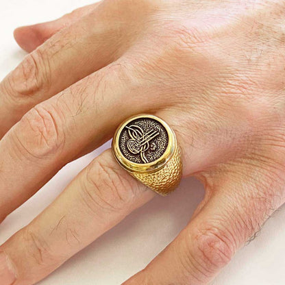 Special Design Ottoman Tughra Ring by SWISS PLUS - Ottoman Jewelry Collection - view 6