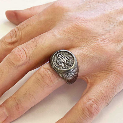 Special Design Ottoman Tughra Ring by SWISS PLUS - Ottoman Jewelry Collection - view 7