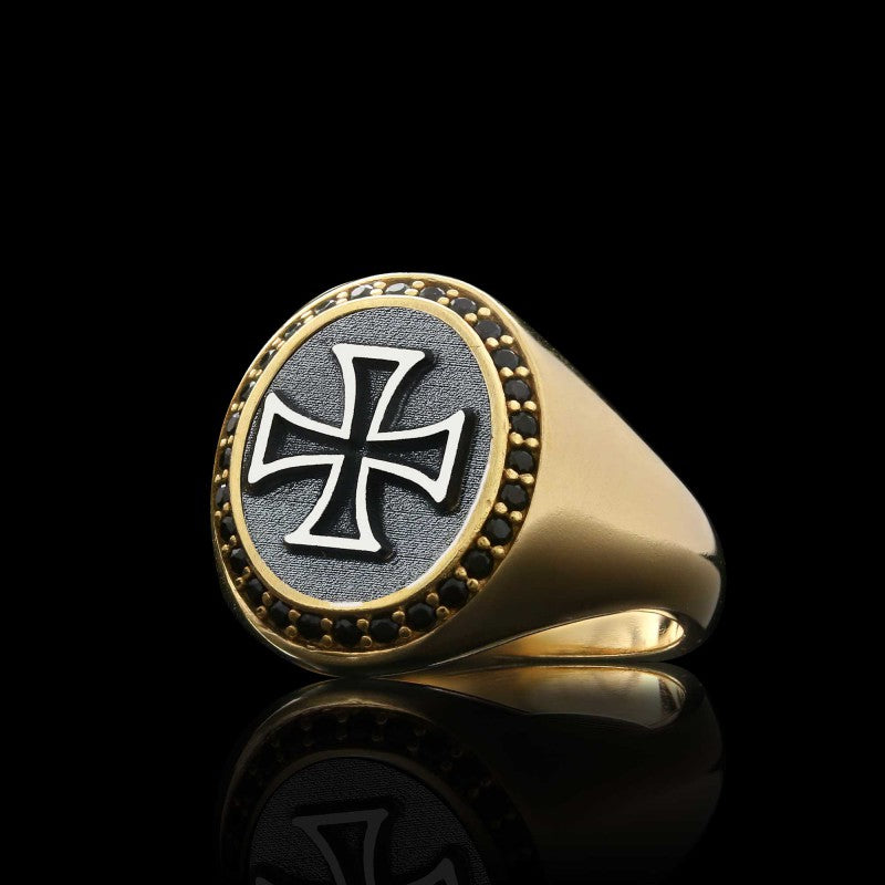 Special Design Oval Stone Sterling Silver Cross Christian Women Ring - view 5