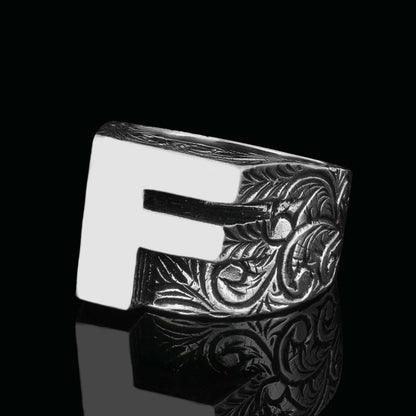 Special Design Silver Celtic Letter F Ring by SWISS PLUS - Letter Collection - view 7