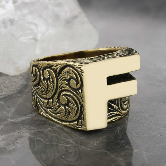 Special Design Silver Celtic Letter F Ring