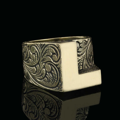 Special Design Silver Letter L Ring by SWISS PLUS - Letter Collection - view 6