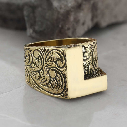Special Design Silver Letter L Ring - view 1