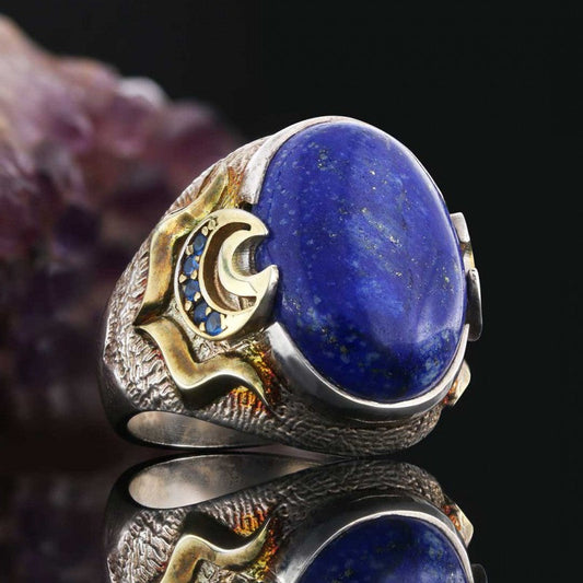Lapis Stone Silver Men Ring