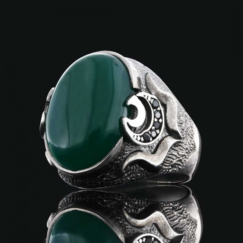 Lapis Stone Silver Men Ring - view 6