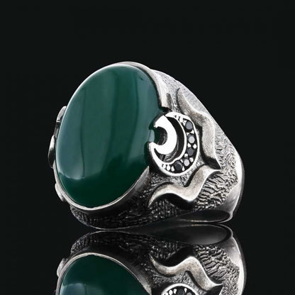Lapis Stone Silver Men Ring by SWISS PLUS - Unique Design Rings - view 6