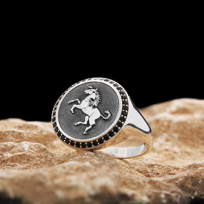 Special Design Silver Unicorn Women Ring by SWISS PLUS - 925 Sterling Silver Rings for Men & Women