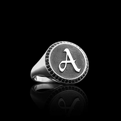 Special Design Siterling Silver Monogram Letter A Women Ring by SWISS PLUS - Letter Collection - view 4