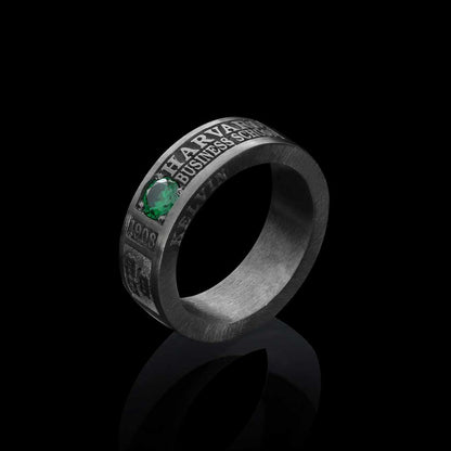 Special Design Steerling Silver Harvard Business School Class Band Ring by SWISS PLUS - Custom College Class Rings - view 4