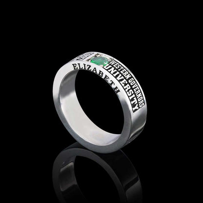 Special Design Steerling Silver Western Governors Universty Class Band Ring by SWISS PLUS - Custom College Class Rings - view