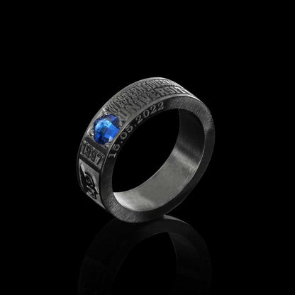 Special Design Steerling Silver Western Governors Universty Class Band Ring by SWISS PLUS - Custom College Class Rings - view