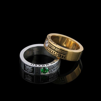 Special Design Steerling Silver Western Governors Universty Class Band Ring by SWISS PLUS - Custom College Class Rings - view