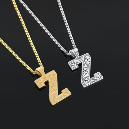 Special Design Sterling Silver Handmade Monogram Z Letter Necklace by SWISS PLUS - Letter Collection - view 6