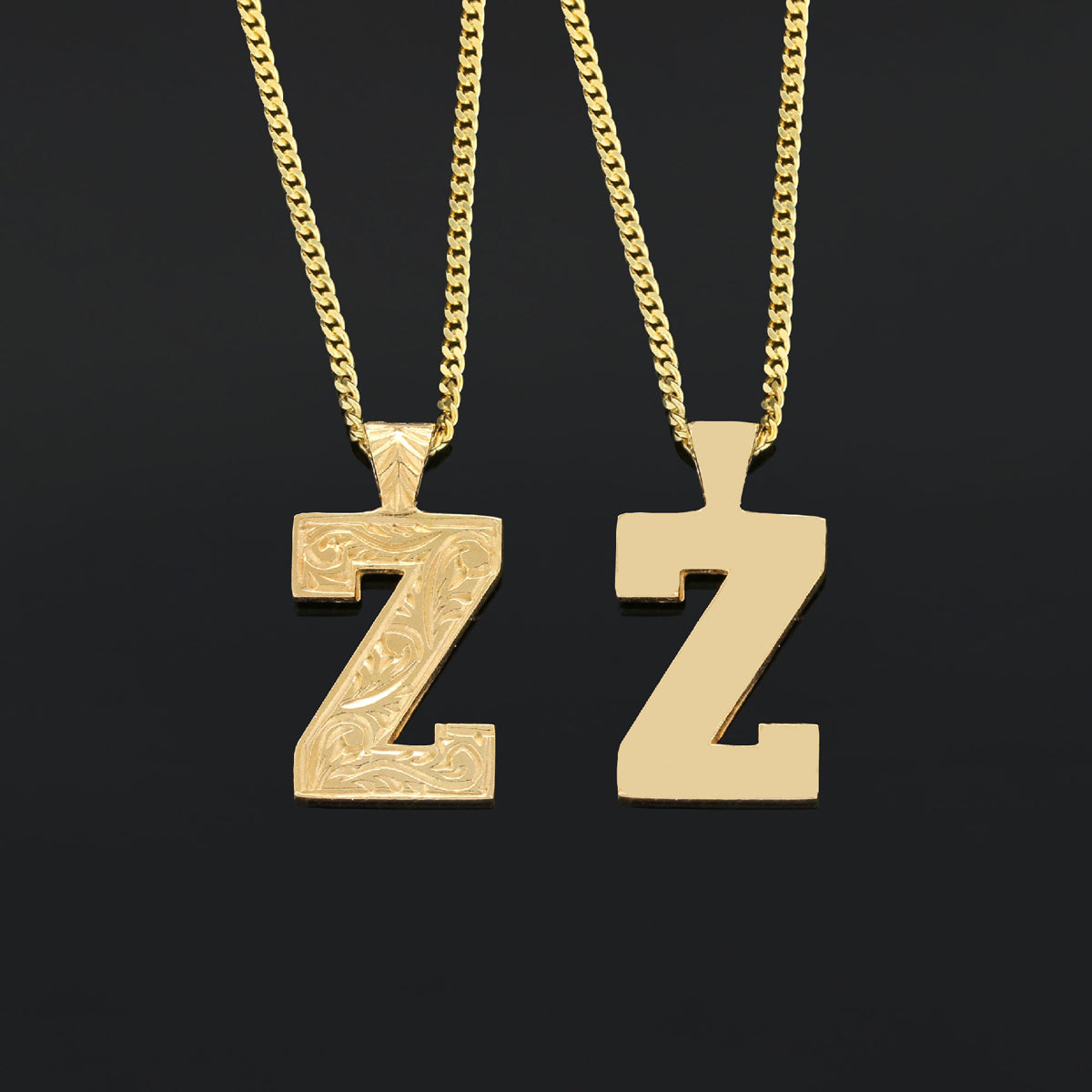 Special Design Sterling Silver Handmade Monogram Z Letter Necklace by SWISS PLUS - Letter Collection - view 2