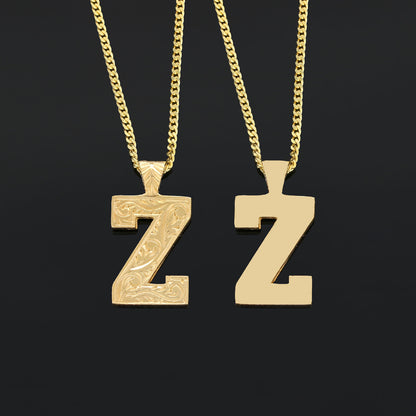 Special Design Sterling Silver Handmade Monogram Z Letter Necklace by SWISS PLUS - Letter Collection - view 2