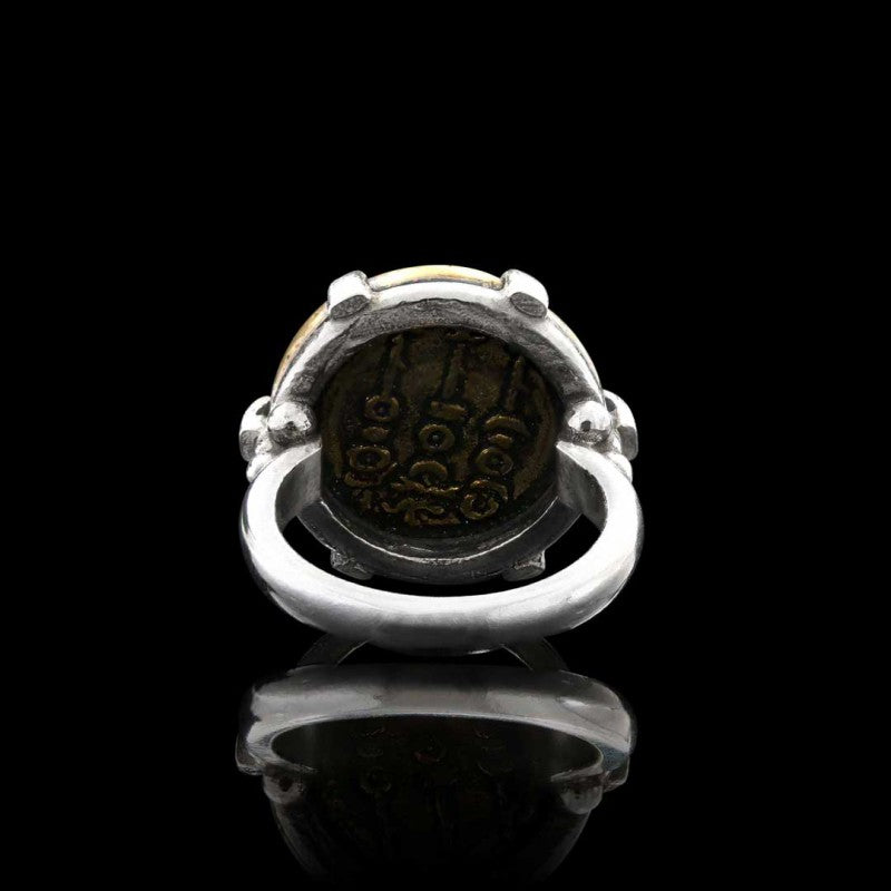 Special Design Sterling Silver Old Rome Coin Women Ring