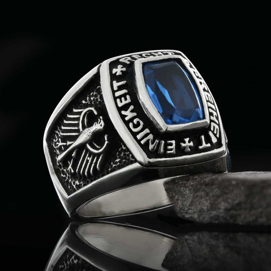 Special Design Stony Einigkeit Recht Freiheit Germany Ring - view 1