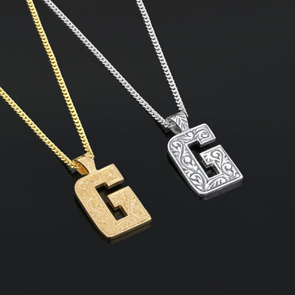 Special Handmade Silver Letter Monogram G Necklace by SWISS PLUS - Letter Collection - view 6