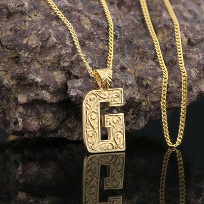 Special Handmade Silver Letter Monogram G Necklace by SWISS PLUS - Letter Collection