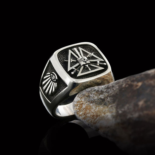 Special Masonic Ring, Freemasonic Ring, Master Mason Ring, Elegant Masonic Ring - view 1