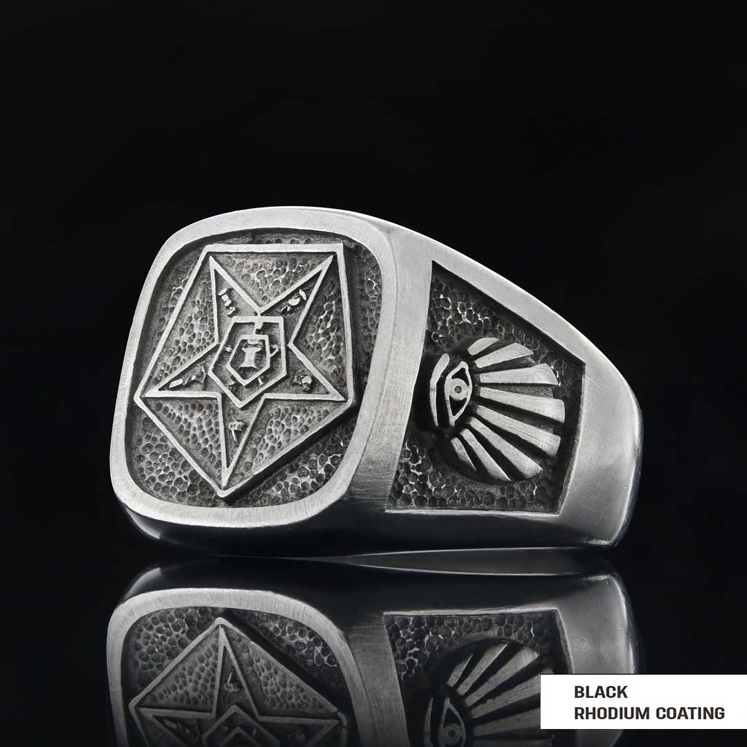 Special Square Eastern Star Masonic Ring, Freemason Ring, Master Mason Rings - view 3