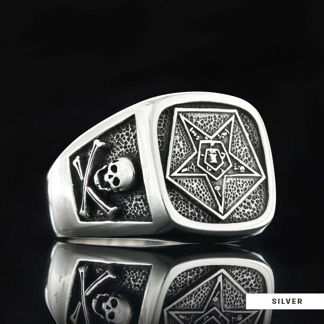 Special Square Eastern Star Masonic Ring, Freemason Ring, Master Mason Rings