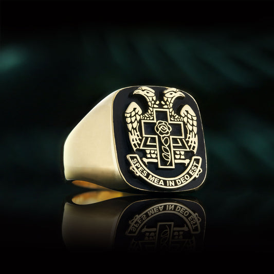 Spes Mea In Deo Est Masonic Ring, Freemasonic Ring, Master Mason Ring, Elegant Masonic Ring - view 1