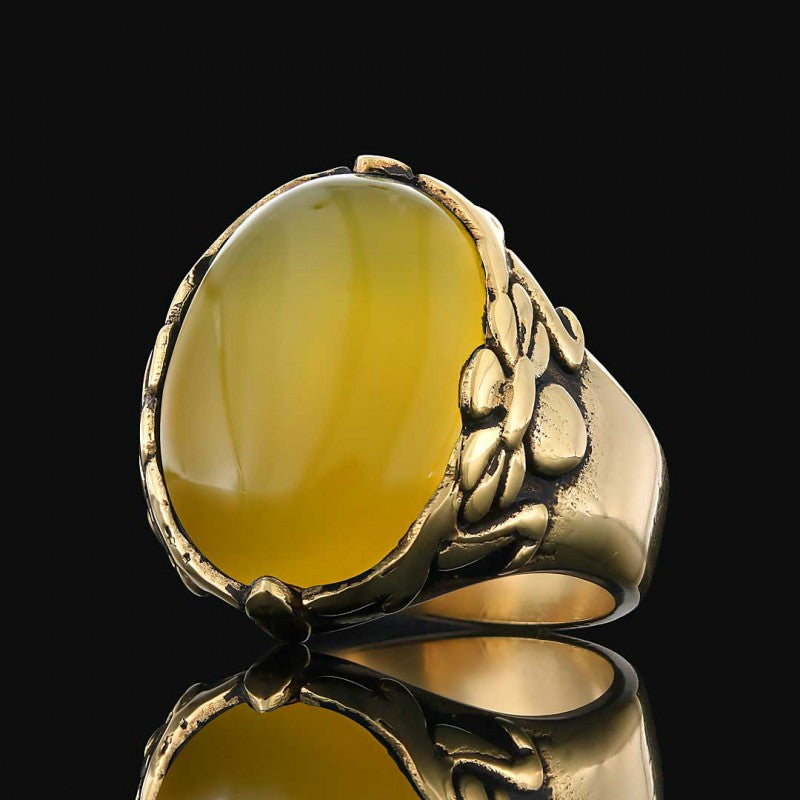 Turquoise Stone Silver Men Ring - view 3