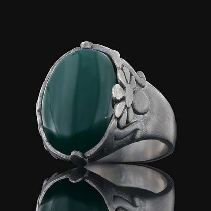Turquoise Stone Silver Men Ring by SWISS PLUS - Unique Design Rings - view 7