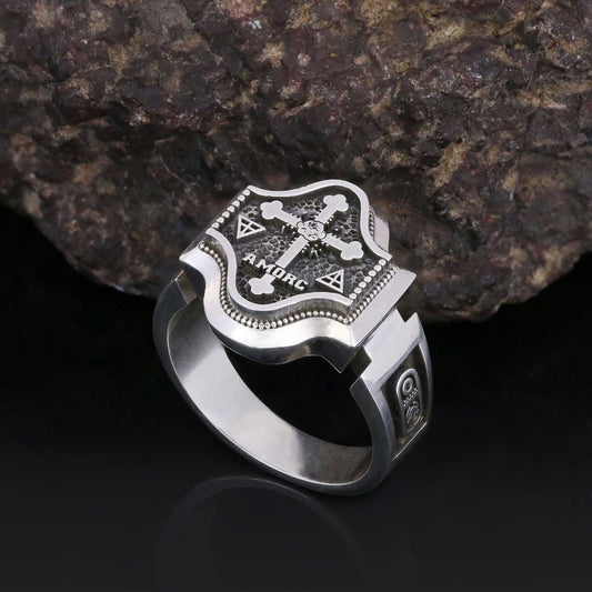 Spiritual Symbol of Ancient Ring, Rosicrucian Ring Amorc Ring, Custom Rousea Crucis Order Ring