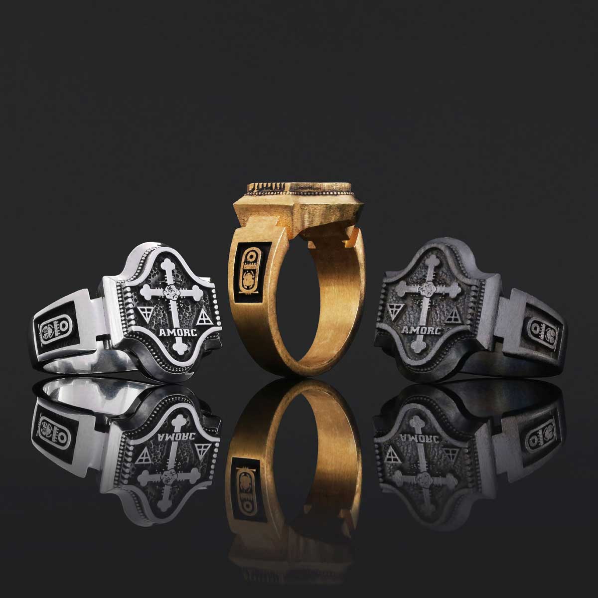 Spiritual Symbol of Ancient Ring, Rosicrucian Ring Amorc Ring, Custom Rousea Crucis Order Ring - view 3