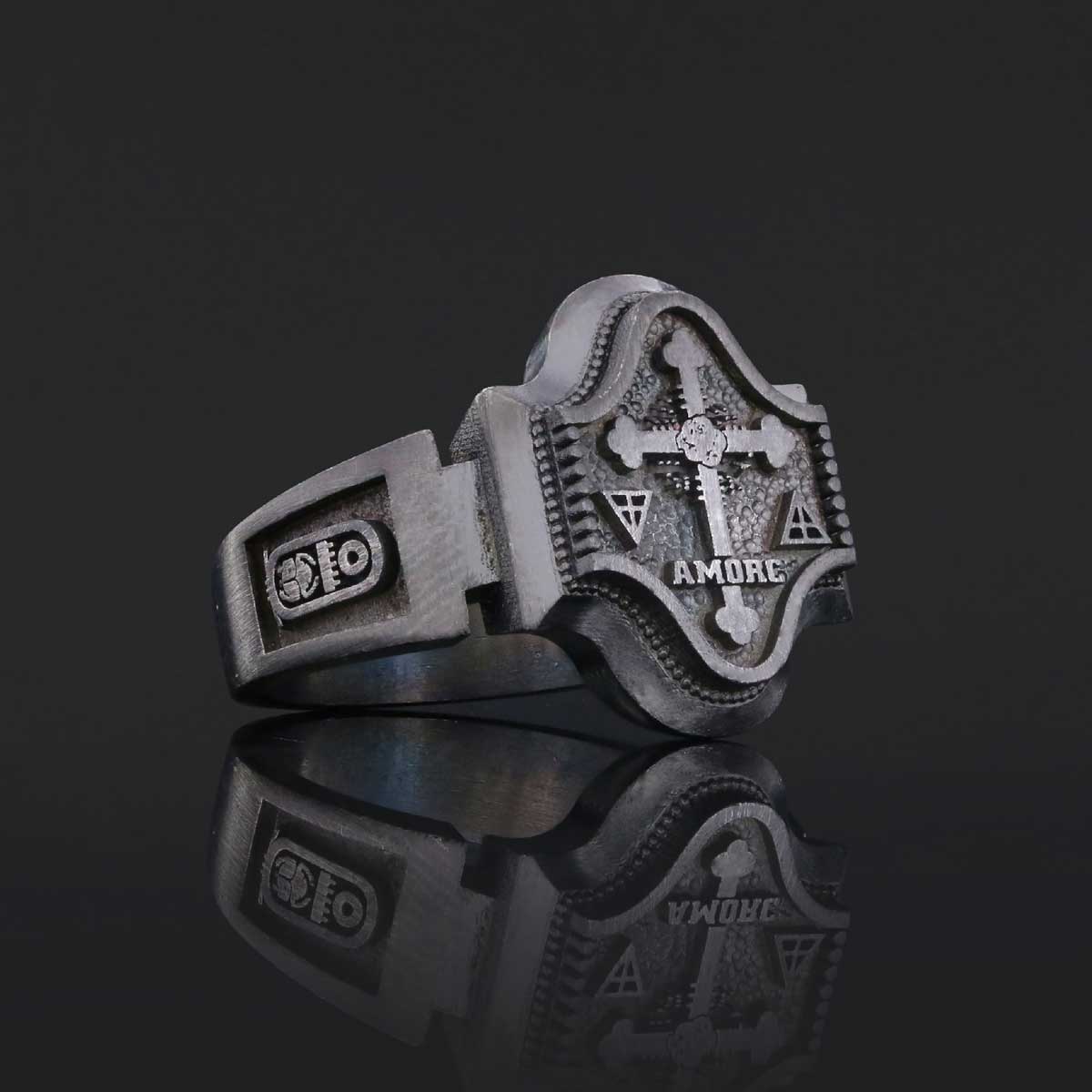 Spiritual Symbol of Ancient Ring, Rosicrucian Ring Amorc Ring, Custom Rousea Crucis Order Ring - view 4