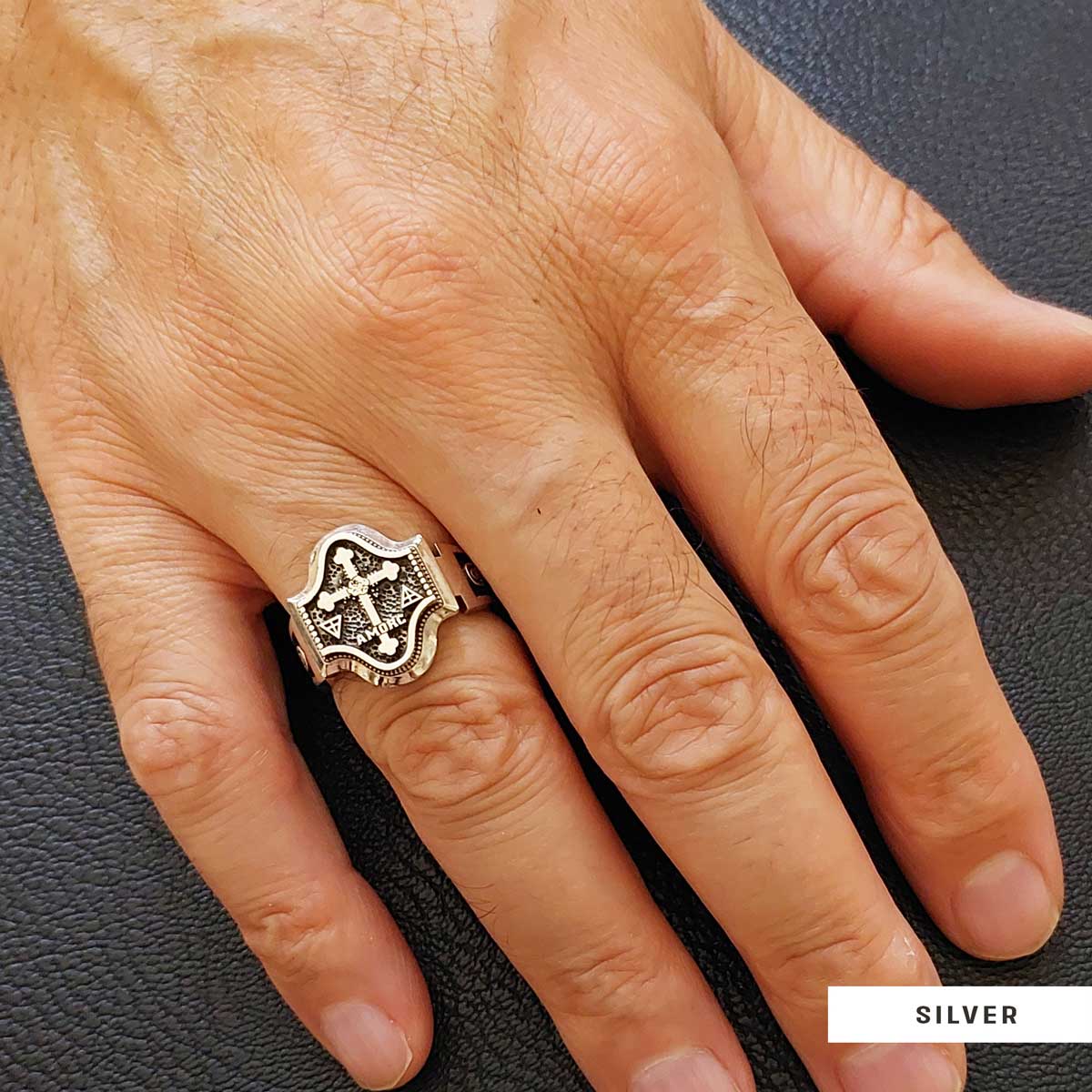 Spiritual Symbol of Ancient Ring, Rosicrucian Ring Amorc Ring, Custom Rousea Crucis Order Ring - view 6