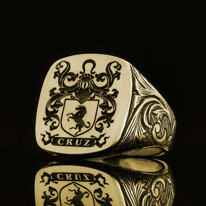 Square Celtic Design Engraved Family Ring by SWISS PLUS - Family Collection - view 6