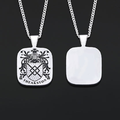 Square Engraved Family Crest Pendant by SWISS PLUS - Family Collection - view 5