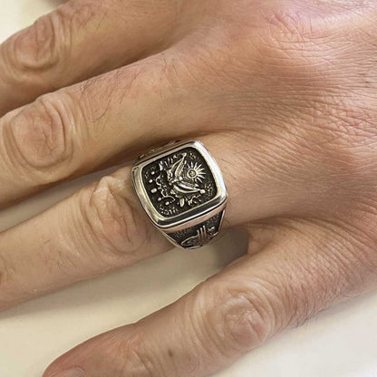 Square Ottoman State Coat of Arms Signet Ring Men by SWISS PLUS - Family Collection - view 4
