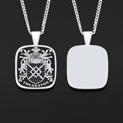 Square Raised Family Crest Pendant by SWISS PLUS - Family Collection - view 3