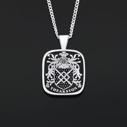 Square Raised Family Crest Pendant by SWISS PLUS - Family Collection - view 4
