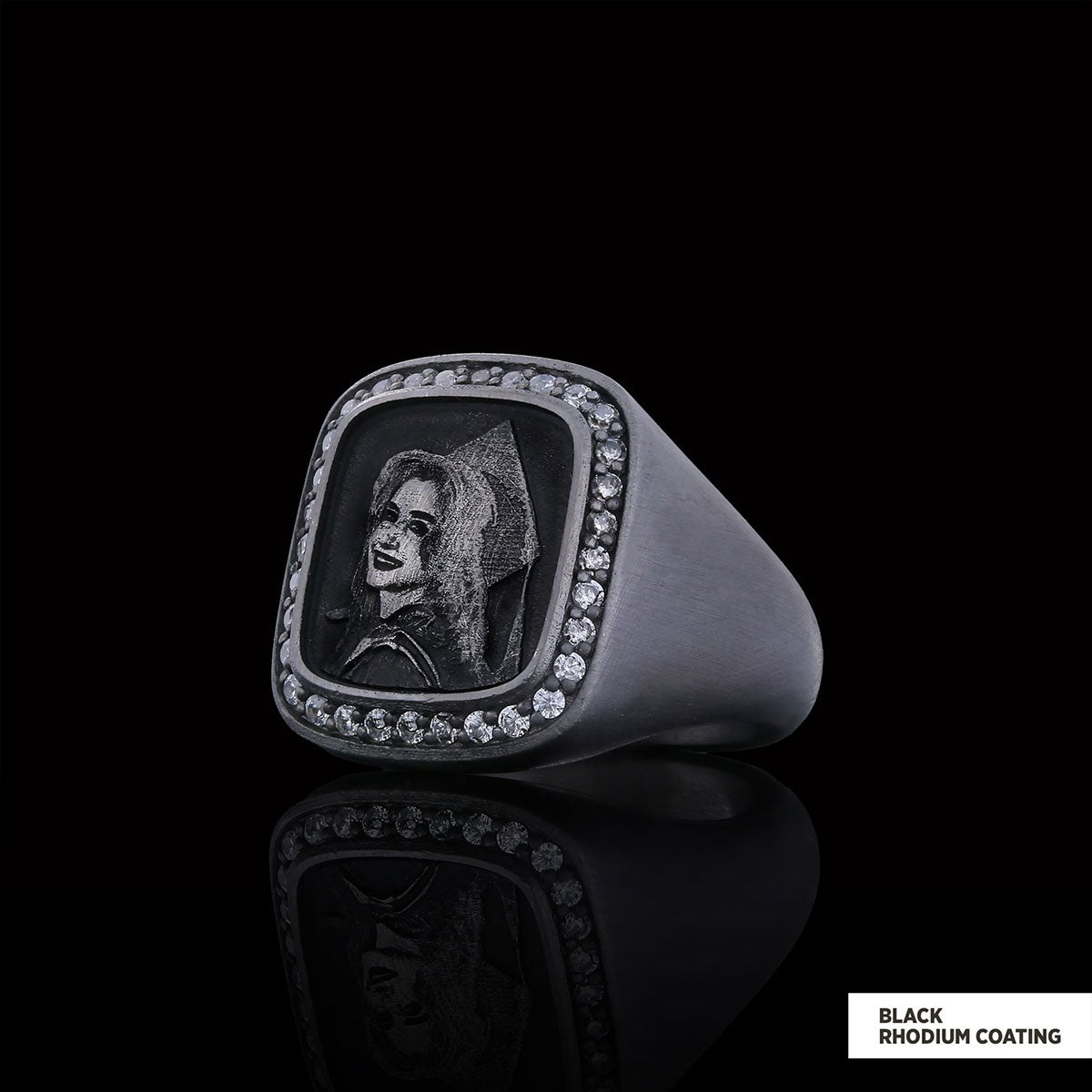 Square Stone Photo Ring, Personalized Photo Ring, Lover Gift Ring, Special Production Photo Ring by SWISS PLUS - Photo Collec