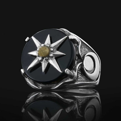 Star Motif Silver Men Ring by SWISS PLUS - Unique Design Rings - view 3