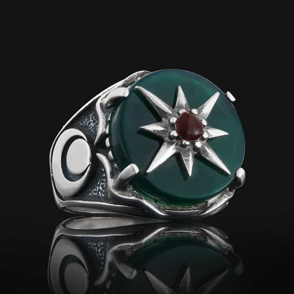 Star Motif Silver Men Ring by SWISS PLUS - Unique Design Rings - view 4