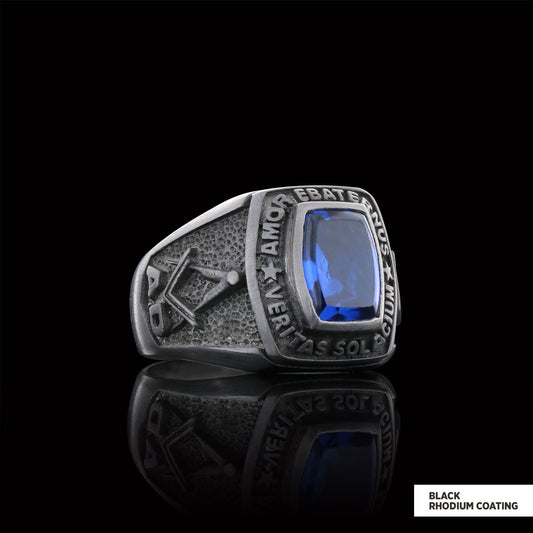 Star of David Masonic Ring, Arcane Mason Ring, Celestial Mason Brotherhood Ring - view 2