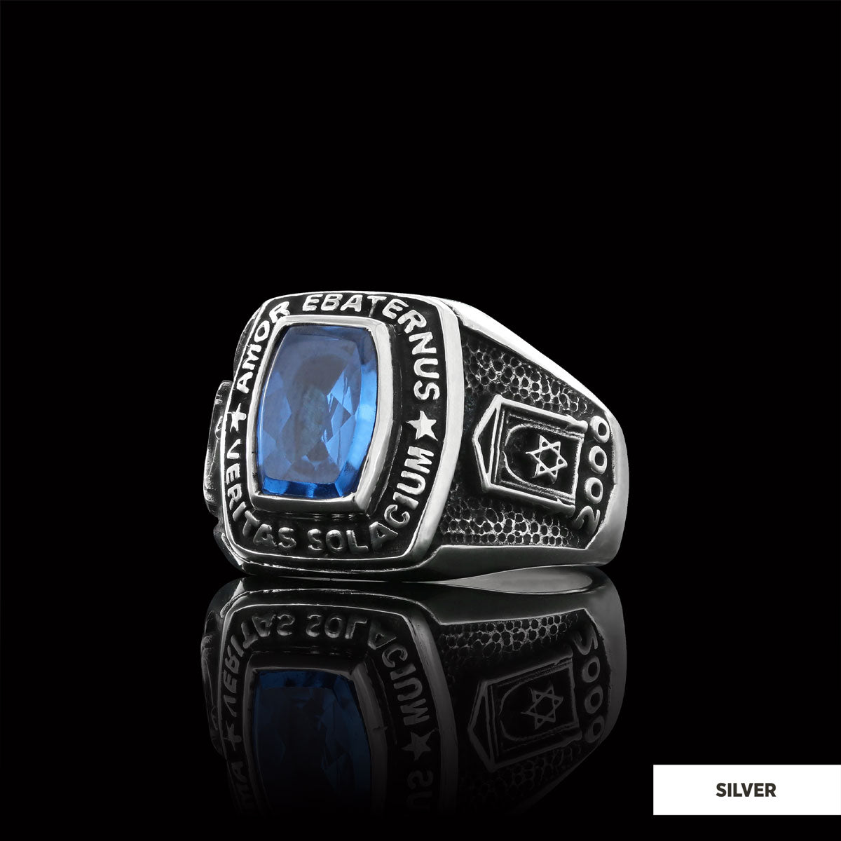 Star of David Masonic Ring, Arcane Mason Ring, Celestial Mason Brotherhood Ring - view 3